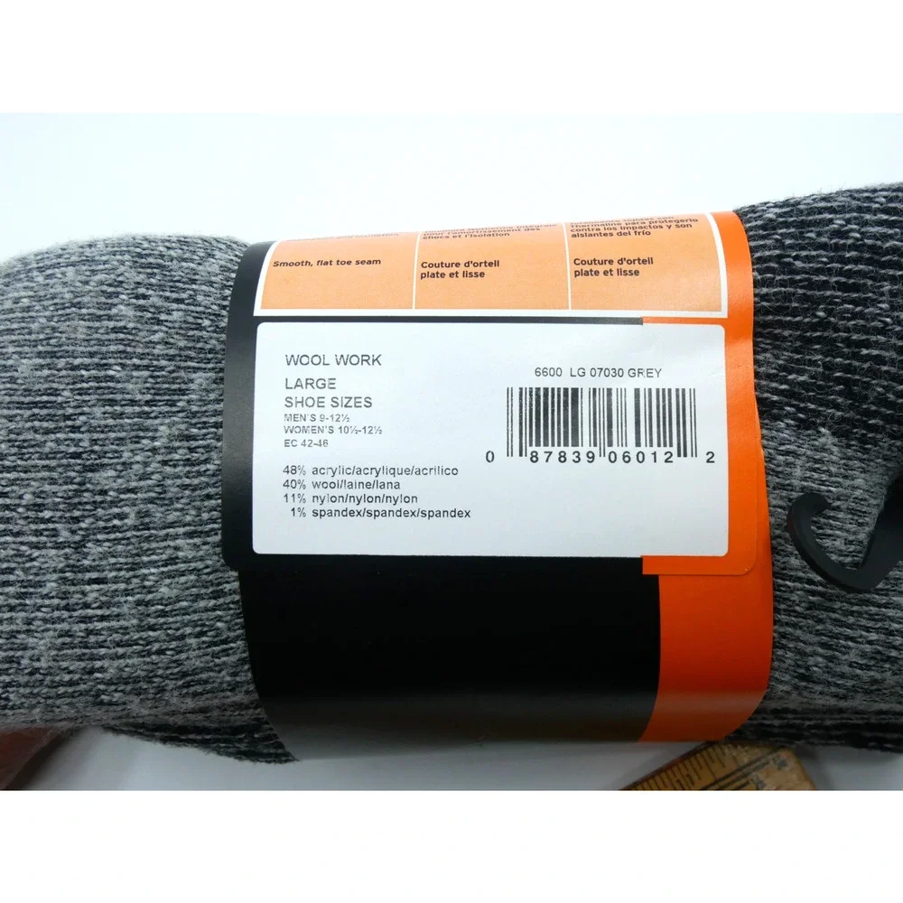 Fox River Wool Work Boot Sock Style 6600 socks 2 Pairs Winter Grey Sz Large